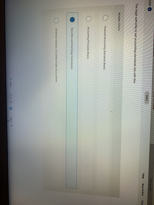 Solved Help Save & The legal authority to set accounting | Chegg.com