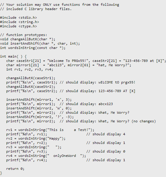 Solved Q3. Write a c function with the following prototype: | Chegg.com