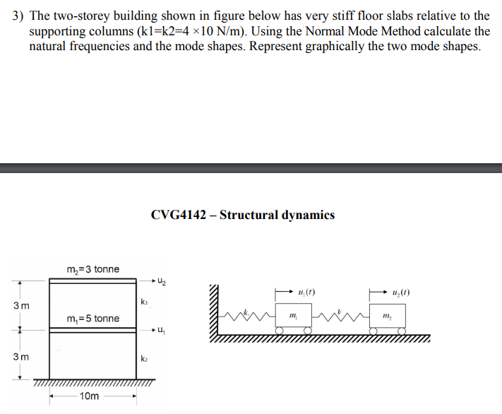 Solved 3) The two-storey building shown in figure below has | Chegg.com