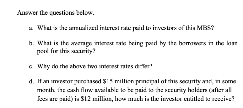 Solved 5. On October 1, 2005, Fannie Mae issued a mortgage | Chegg.com