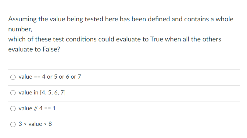 Solved Assuming the value being tested here has been defined | Chegg.com