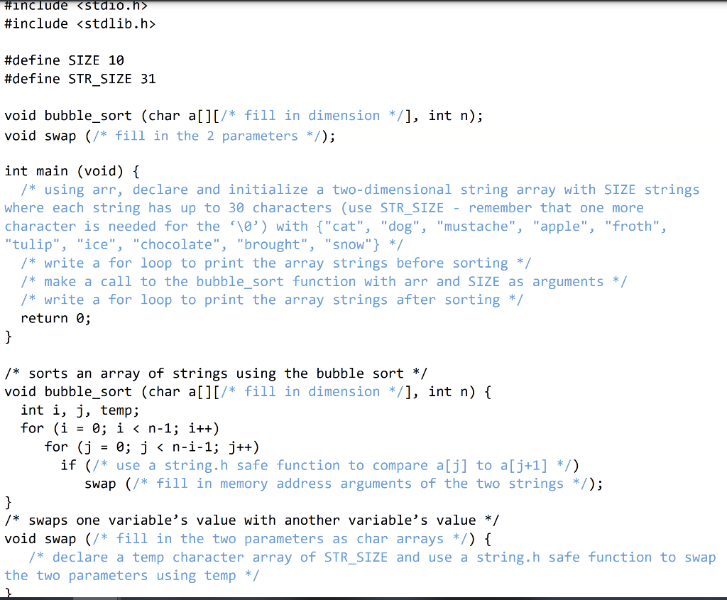 Solved #include #include #define SIZE 10 #define STR_SIZE | Chegg.com