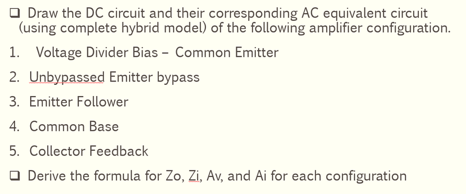 Solved Draw the DC circuit and their corresponding AC | Chegg.com