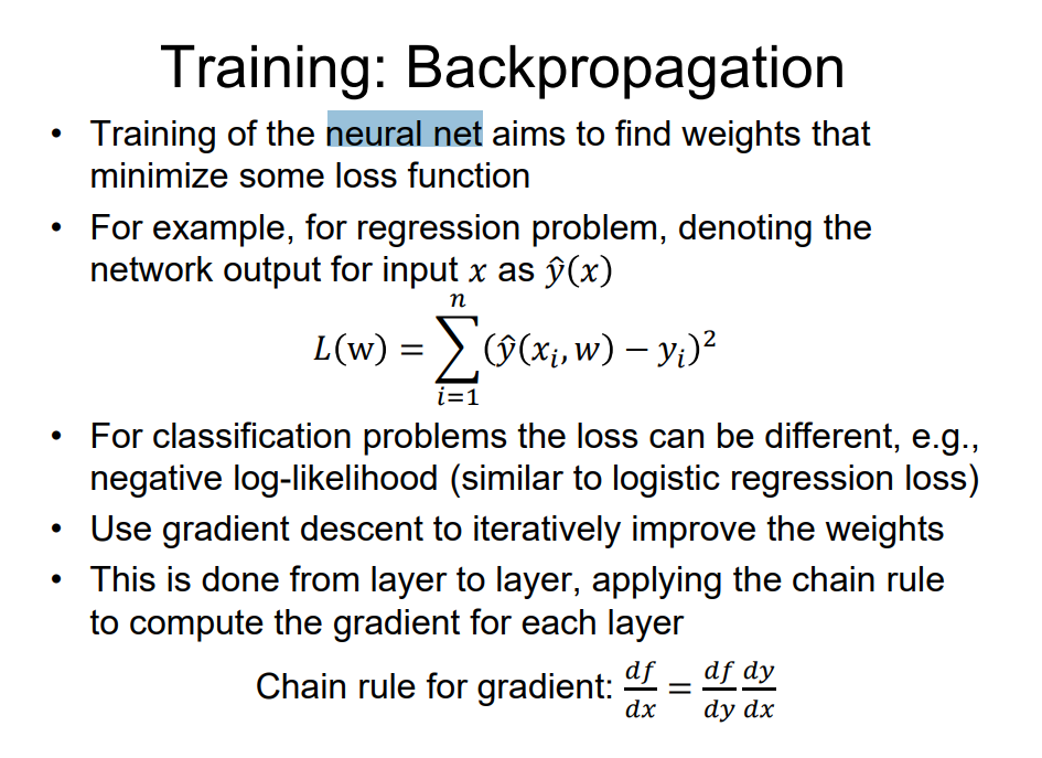 Solved Training: Backpropagation Training of the neural net | Chegg.com