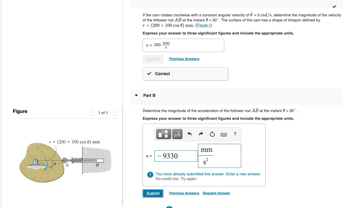 [Solved] If the cam rotates clockwise with a constant ang