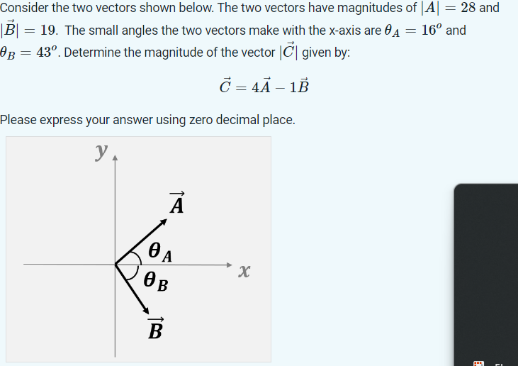 Solved Consider The Two Vectors Shown Below. The Two Vectors | Chegg.com