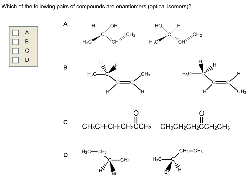 Solved Which of the following pairs of compounds are | Chegg.com