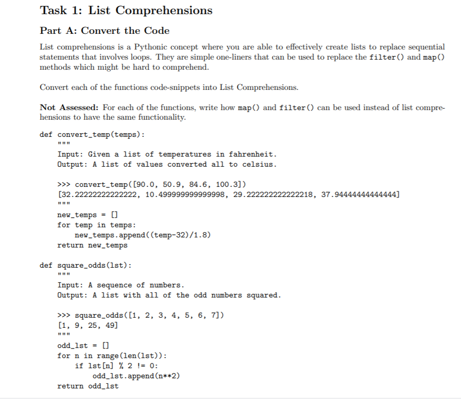 solved-task-1-list-comprehensions-part-a-convert-the-code-chegg