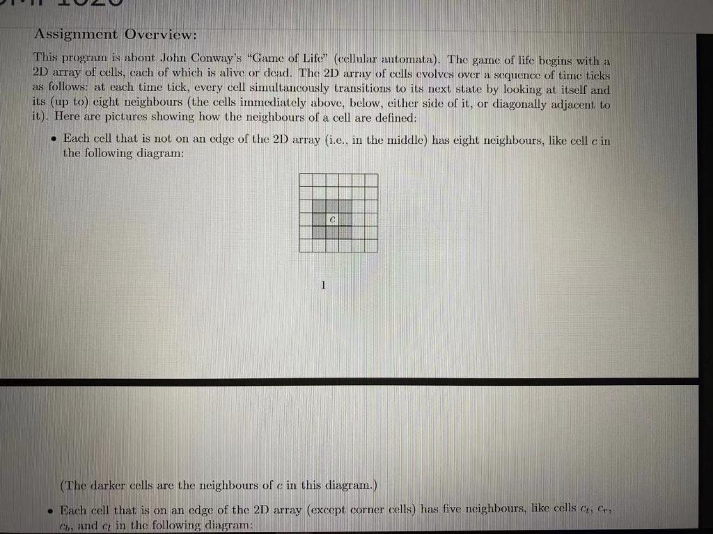 Solved Phase 1: We are going to implement the Game of Life | Chegg.com