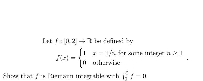 Solved 1 Let F [0 2] → R Be Defined By 1 N For Some