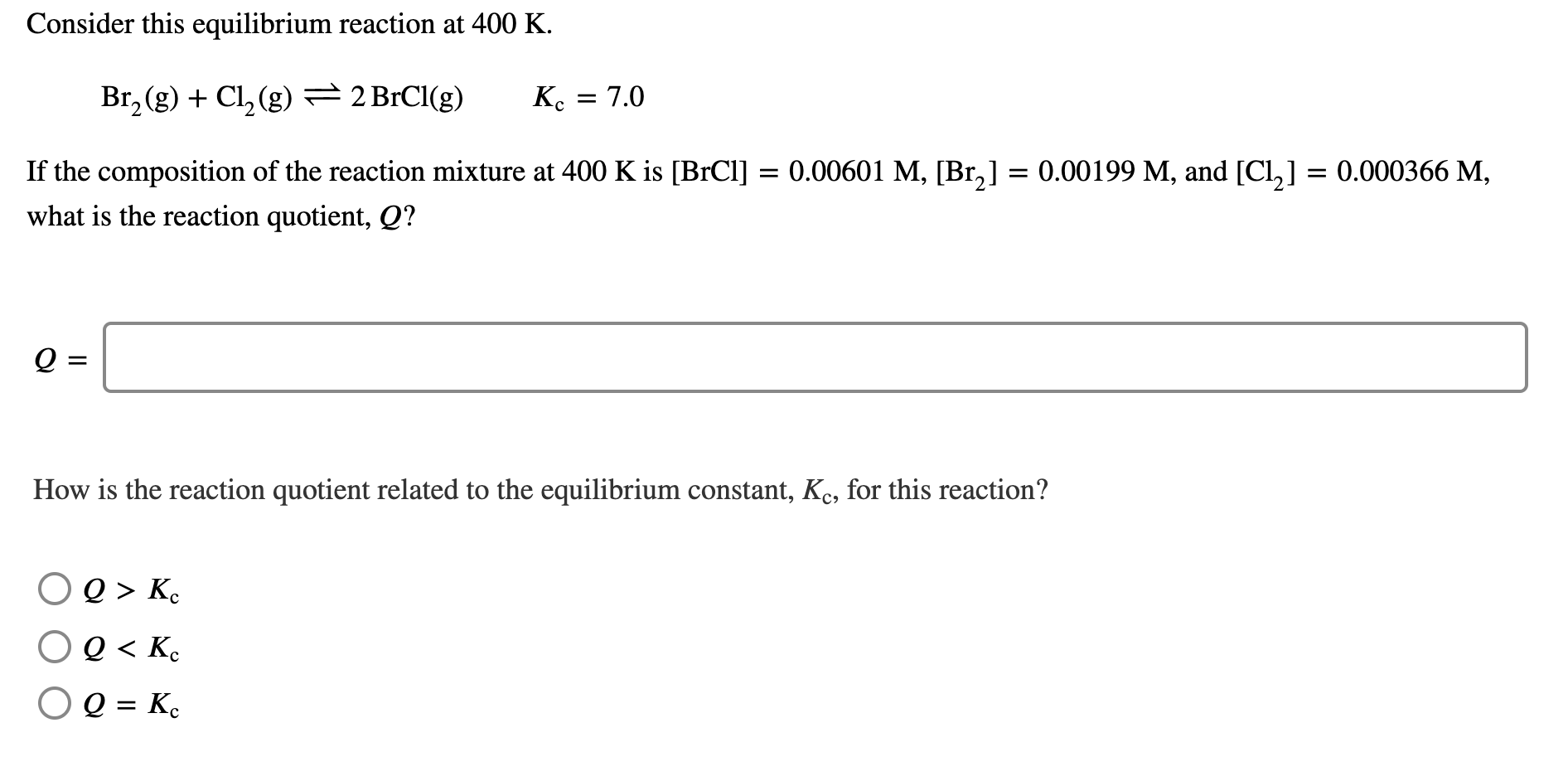 Solved Calculate The Value Of The Equilibrium Constant K Chegg Com