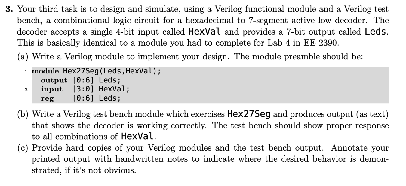 Solved 3. Your third task is to design and simulate, using a | Chegg.com