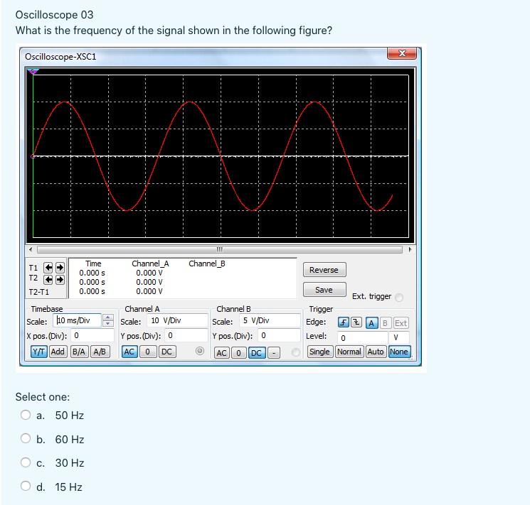 Solved Oscilloscope 03 What is the frequency of the signal | Chegg.com