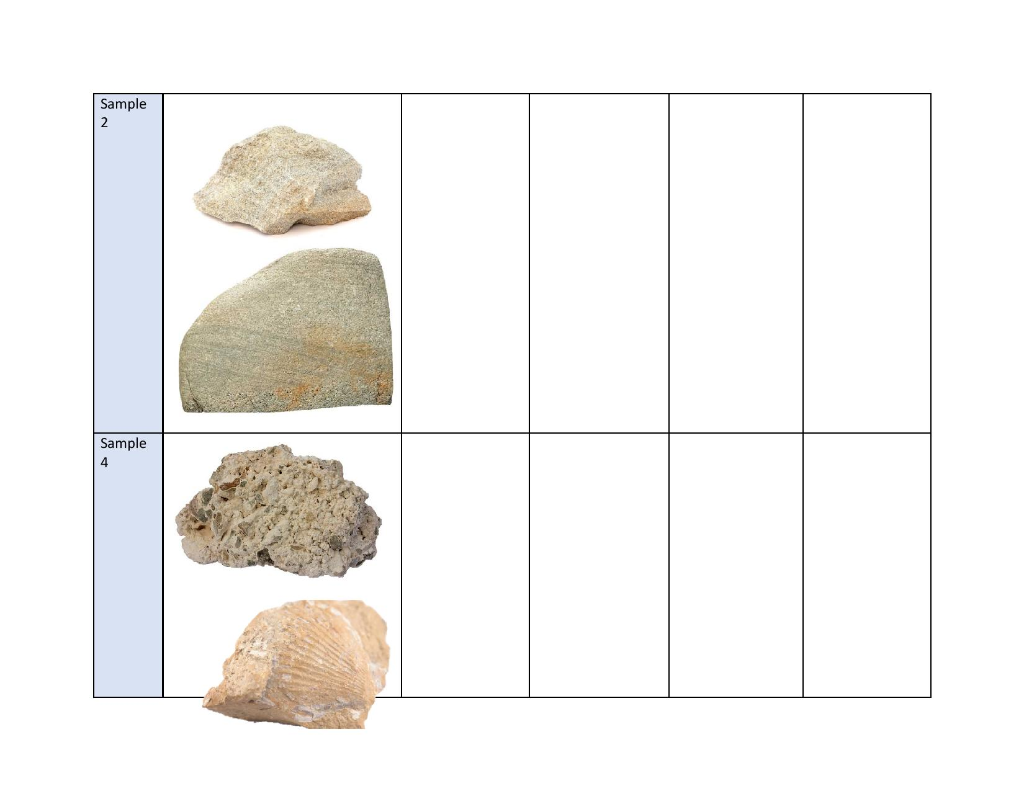 sedimentary rock types list
