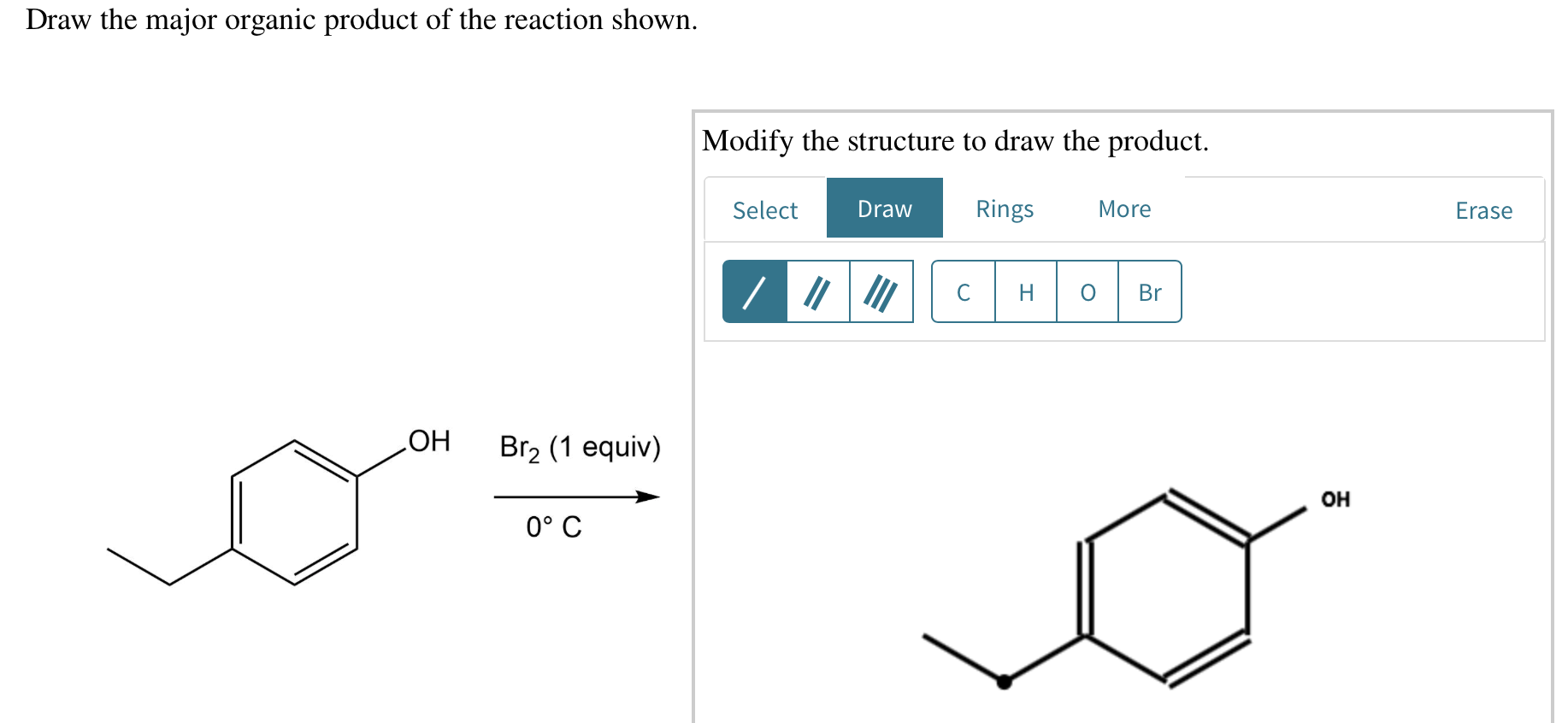 Solved Draw the major organic product of the reaction shown.