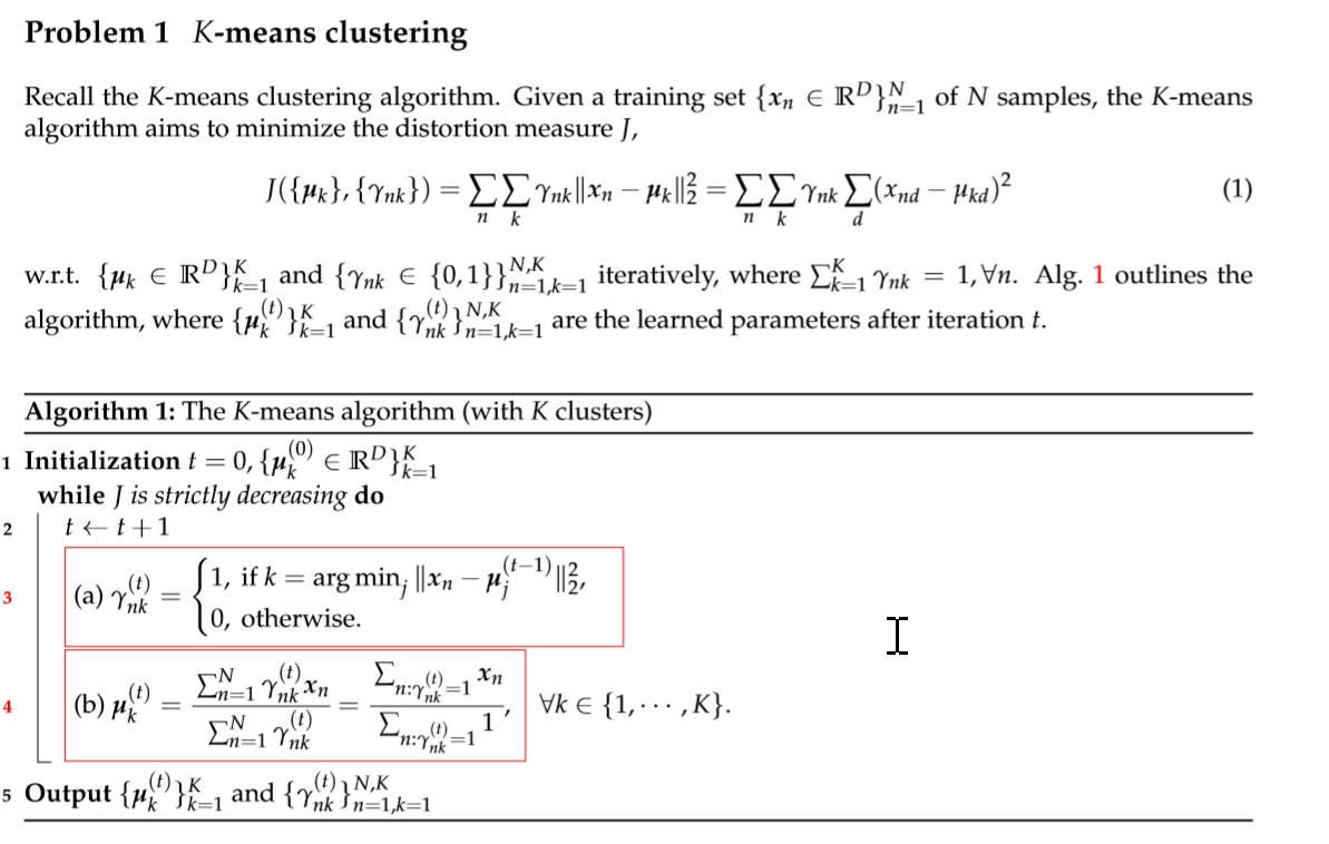 Problem 1 K Means Clustering Recall The K Means Cl Chegg Com