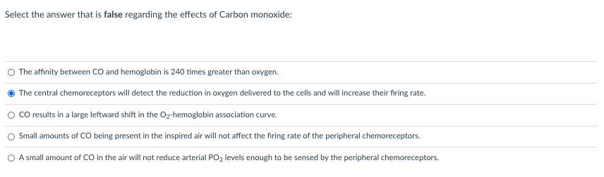 Solved Select the answer that is false regarding the effects | Chegg.com