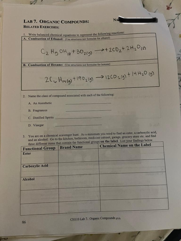 Solved C2H5OH(I)+3O2( g)→+2CO2+2H2O(I) B. Combustion of | Chegg.com