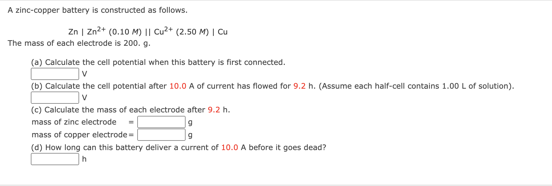 Solved A zinc-copper battery is constructed as follows. Zn | | Chegg.com