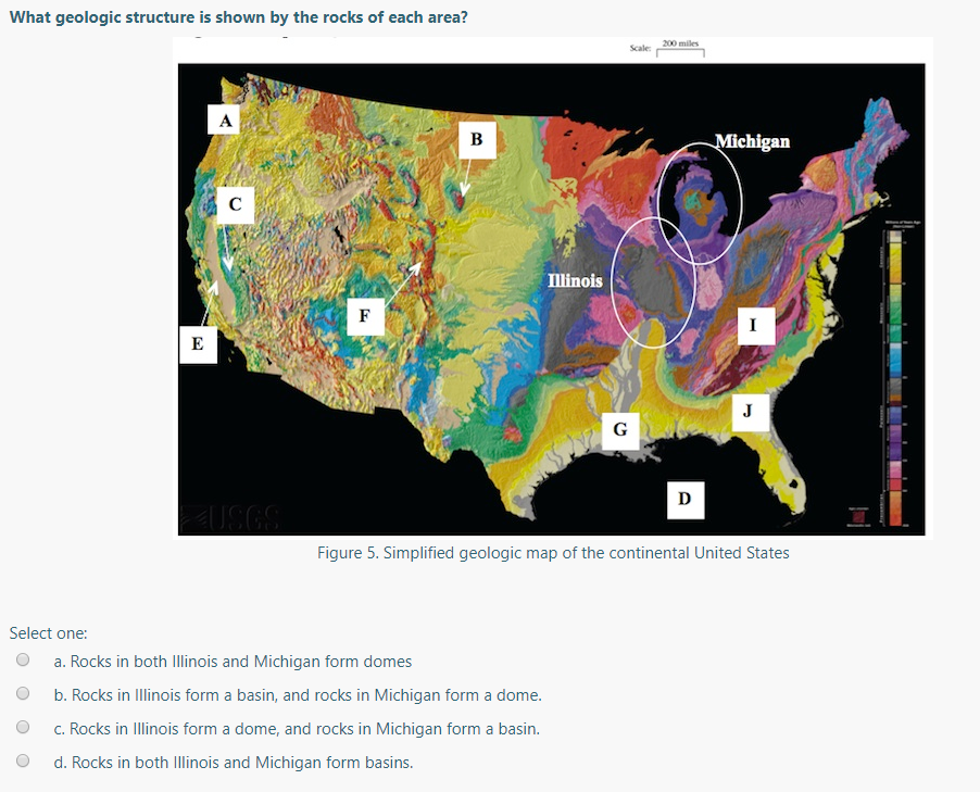 Solved What geologic structure is shown by the rocks of each | Chegg.com