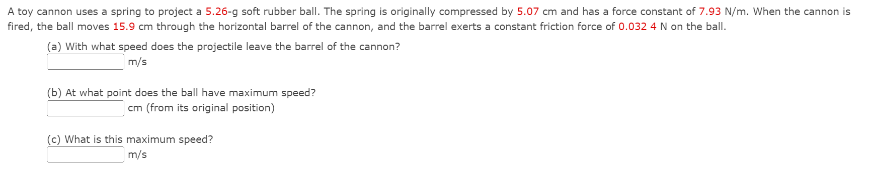 Solved A toy cannon uses a spring to project a 5.26−g soft | Chegg.com