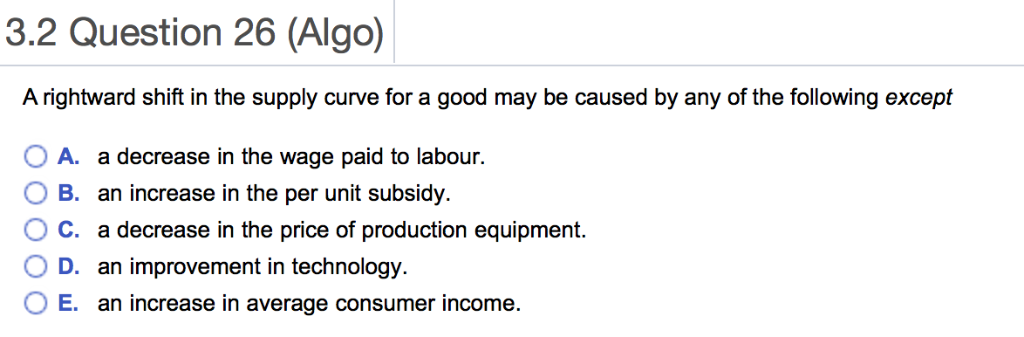 Solved 3.1 Question 20 (Algo) For a normal good, a decrease | Chegg.com