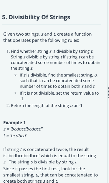 Solved 5 Divisibility Of Strings Given Two Strings S And 3515