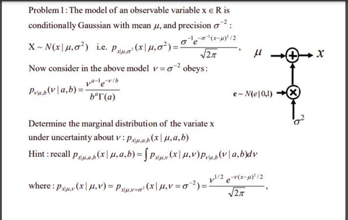 Solved Problem 1: The model of an observable variable x e | Chegg.com