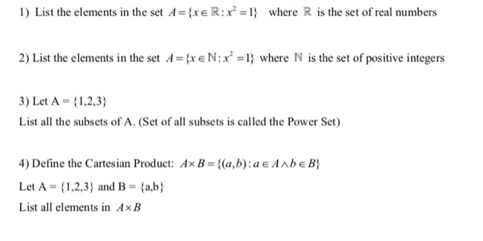 the no of elements in the set x belongs to r