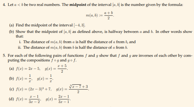 Solved M(a,b):=2a+b. (a) Find The Midpoint Of The Interval | Chegg.com