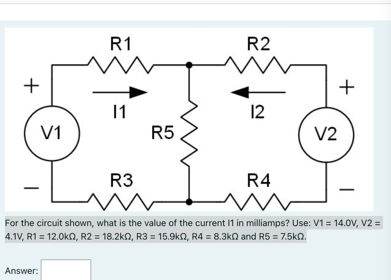 Solved For the circuit shown, what is the value of the | Chegg.com
