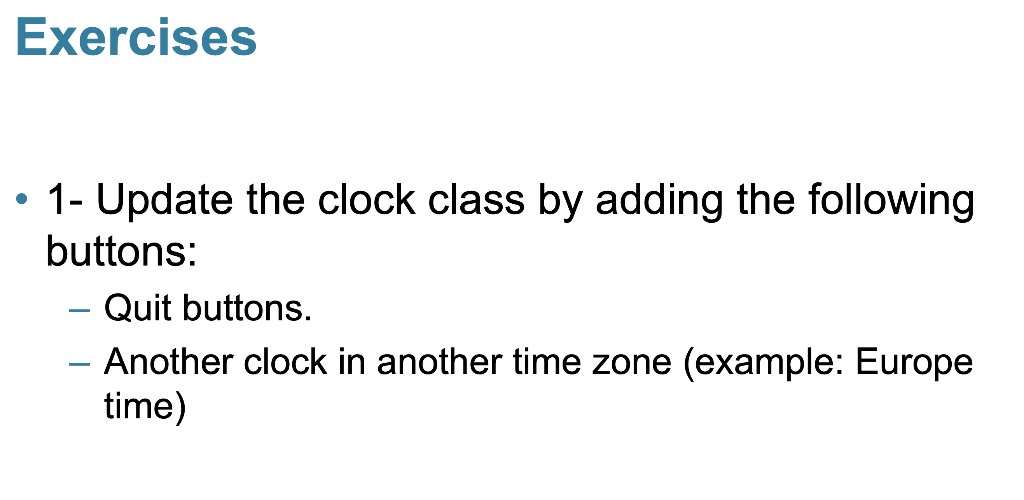 Solved 1 Update the clock class by adding the following