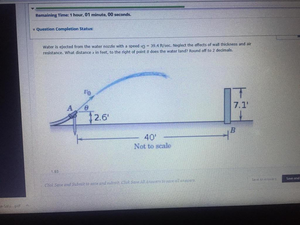 Solved water is ejected from the water nozzle with a speed