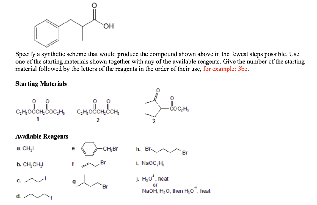Solved он Specify a synthetic scheme that would produce the