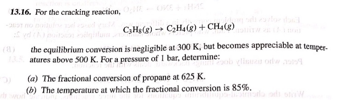 HA 13.16. For the cracking reaction Chegg