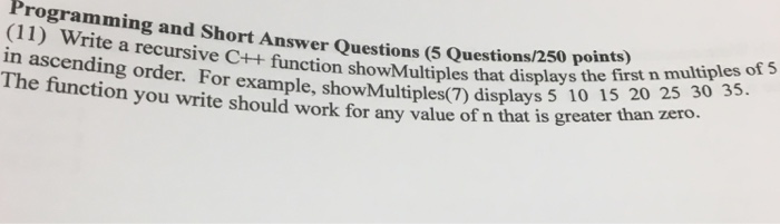 Solved and Short Answer Questions (S Ouestions/250 points) | Chegg.com