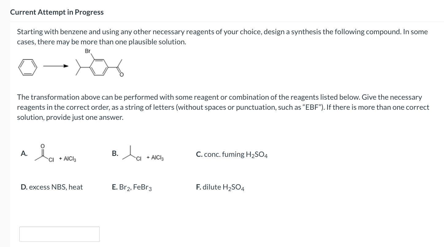 Solved Starting With Benzene And Using Any Other Necessary | Chegg.com