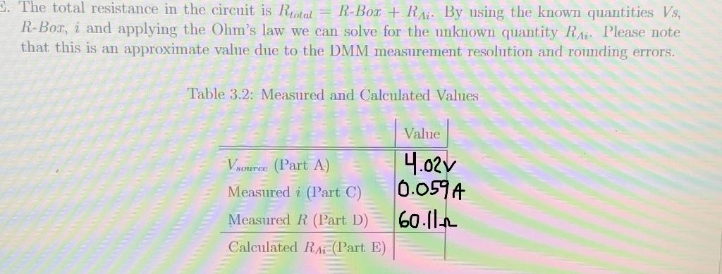 Solved The total resistance in the circuit is Rtotal | Chegg.com