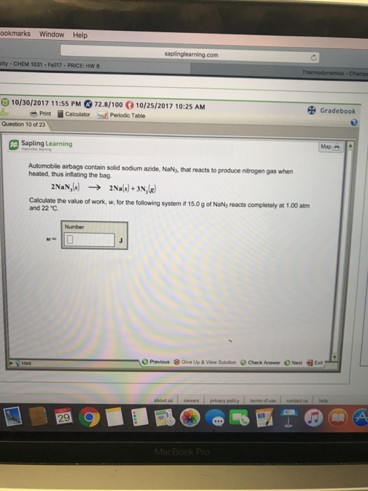 Solved Automobile airbags contain solid sodium azide....