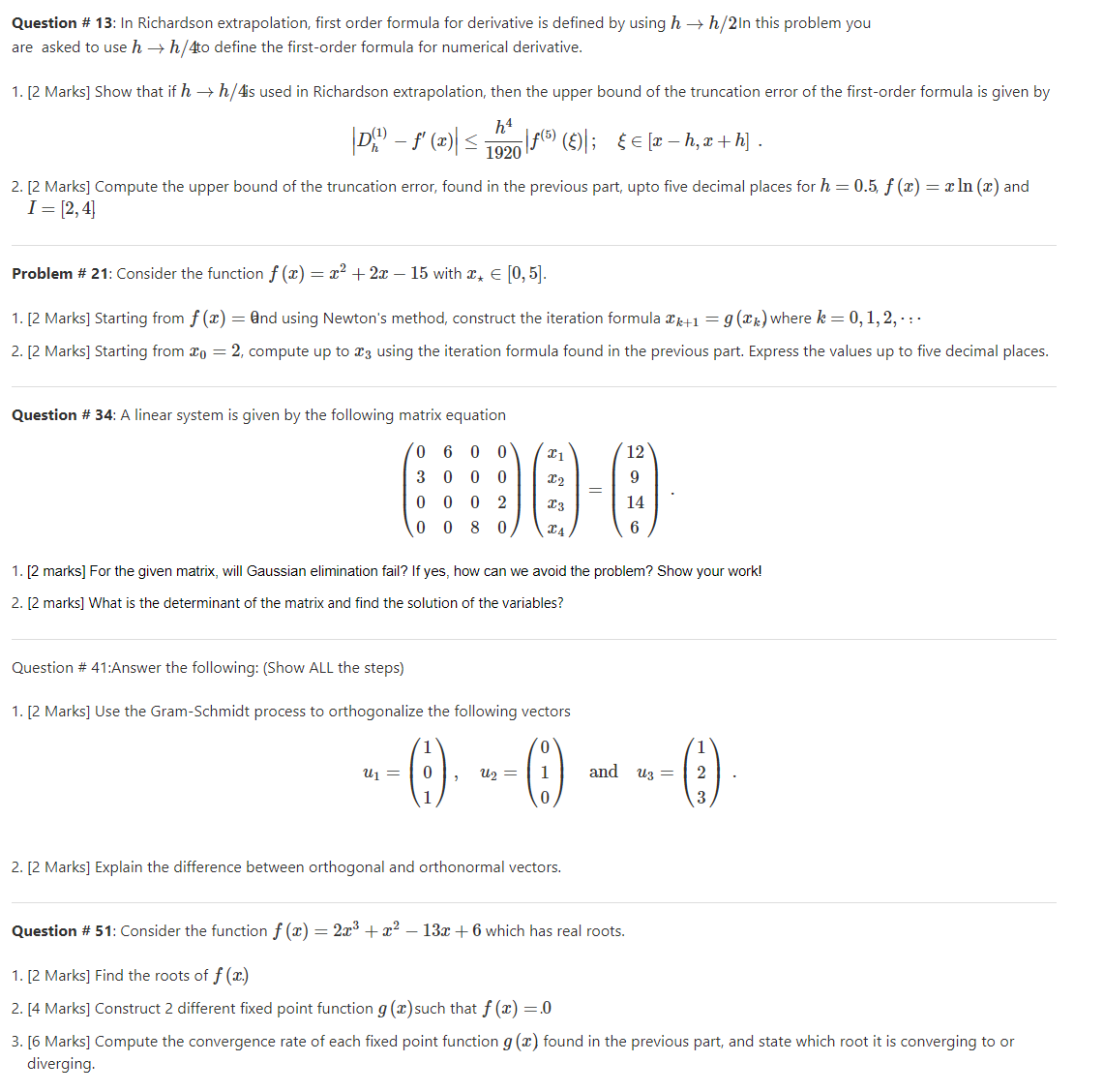 Solved Question # 13: In Richardson Extrapolation, First | Chegg.com