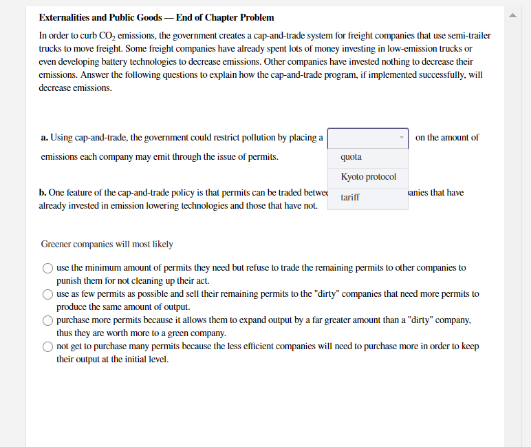 Solved Externalities And Public Goods End Of Chapter Pr Chegg Com