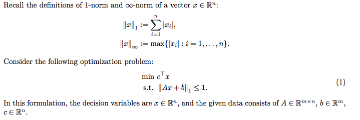 Solved Recall the definitions of 1-norm and o-norm of a | Chegg.com