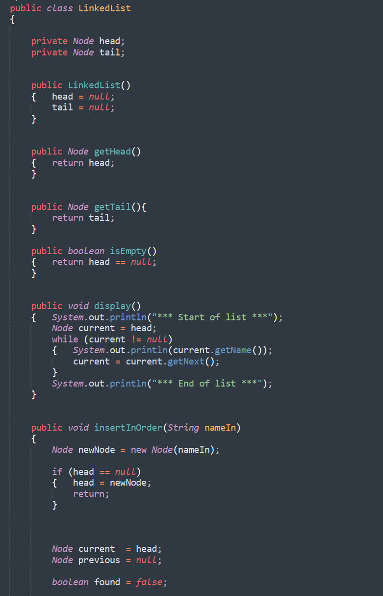 Solved Please update the following Linked List and Node code | Chegg.com