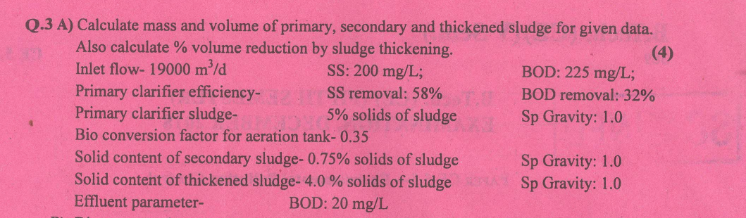 2.3 A) Calculate mass and volume of primary, | Chegg.com
