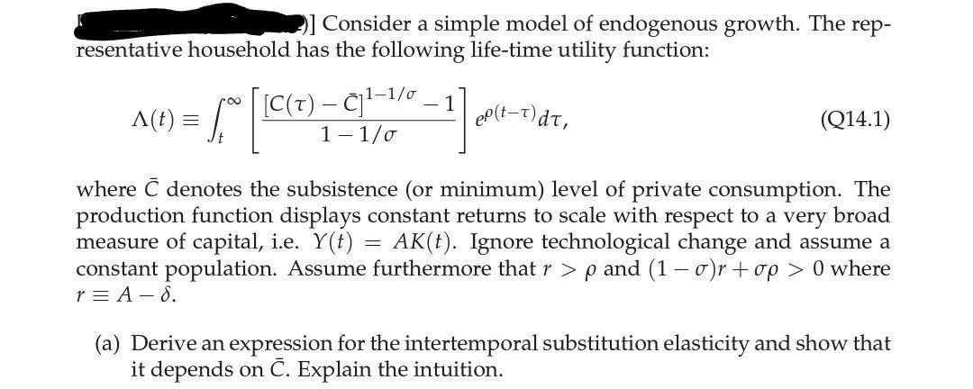 Solved Consider a simple model of endogenous growth. The | Chegg.com