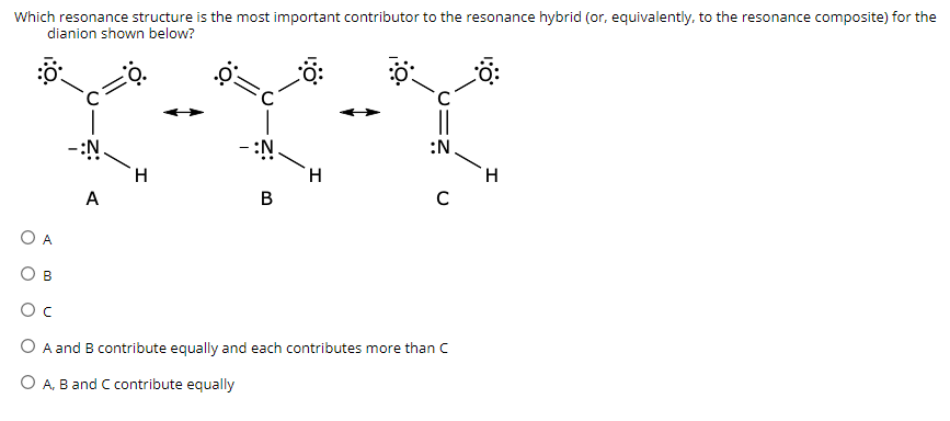 Solved Which Resonance Structure Is The Most Important