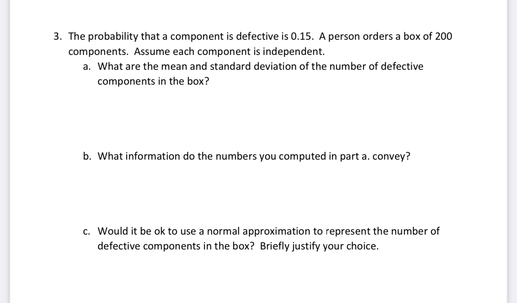 Solved 3. The probability that a component is defective is