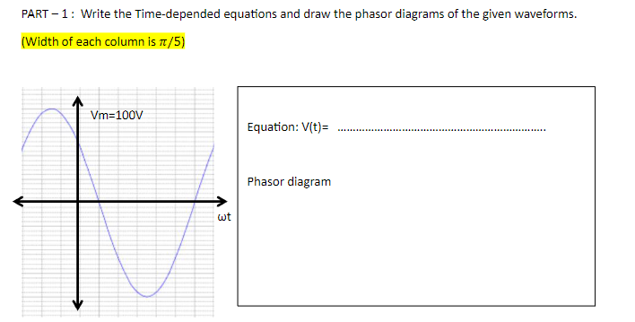 Solved Write the Time-depended equations and draw the phasor | Chegg.com