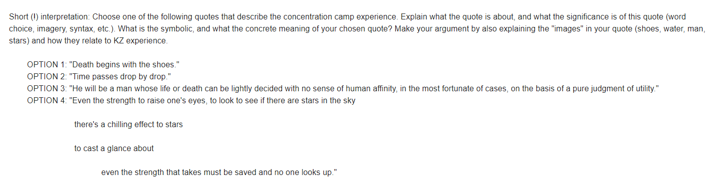 quotes from concentration camps