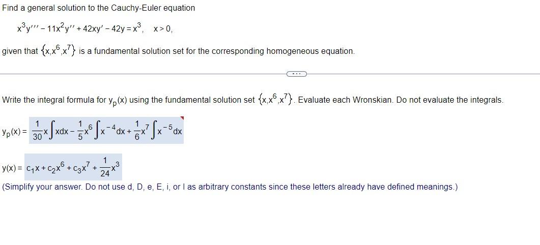 Solved Find a general solution to the Cauchy-Euler equation | Chegg.com